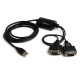 StarTech.com Cable 1,8m USB a 2 Puertos Serie Serial RS232 DB9 Retenci ICUSB2322F